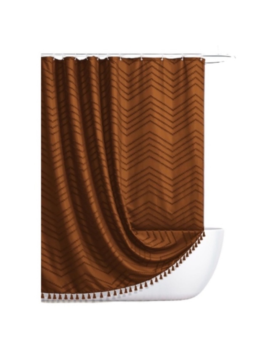 Chevron NWOT Tassel Shower Curtain